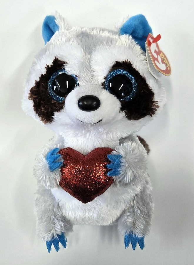 Ty Beanie Boo Thief The Racoon with Heart for Valentines 2026-6" - Image 1